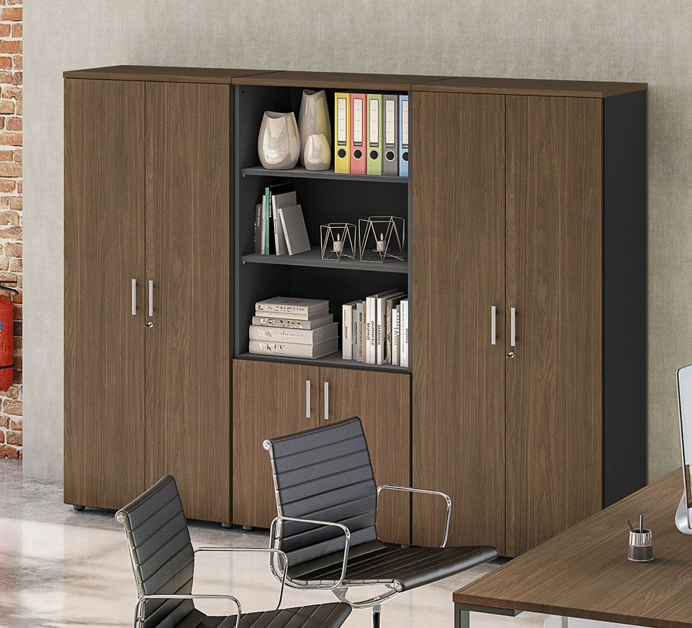 Armoire de bureau avec portes décor bois - MDD Armoires MDD