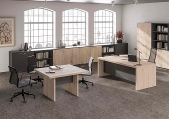 Ensemble de Direction AUREO Pieds Panneaux avec Caisson et Table de Réunion