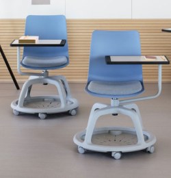 Lot de 2 Chaises ROLE avec Tablette écritoire, Placet d'Assise et Rangement