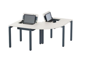 Ensemble de 2 Postes GIGA Écrans Rabattables avec Angle 90°