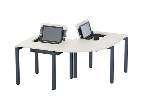 Ensemble de 2 Postes GIGA Écrans Rabattables avec Angle 90°