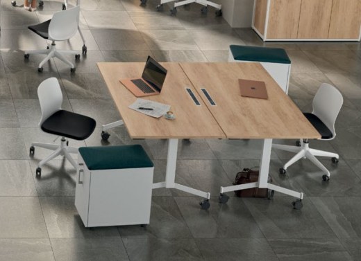 Lot de 2 Tables Rabattables EUREKA avec Bloc Prise intégré