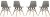 Lot de 4 Chaises NUT Pieds Bois
