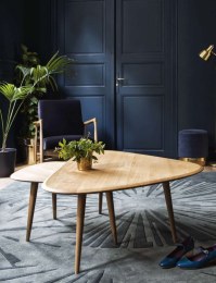 Ensemble de 2 Tables Gigognes 50's Chêne
