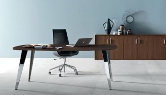 Bureau Ovale Pigreco Martex Pieds Chromés