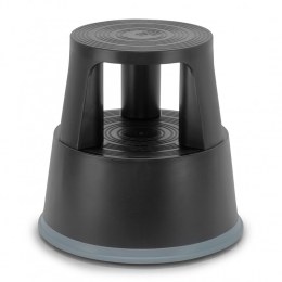 Lot de 5 Tabourets marches pieds mobiles 3 roulettes Hauteur 43 cm plastique Noir