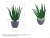 Lot de 2 Plantes Artificielles Haute Qualité Aloe Vera 550 avec Pot