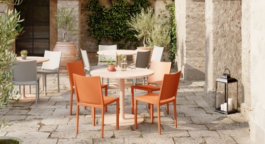 Lot de 4 Chaises Loggia recyclables en polypropylène avec fibres de verre