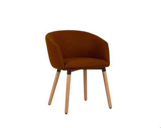 Lot de 2 Fauteuils ARENA Tapissés Pieds Bois