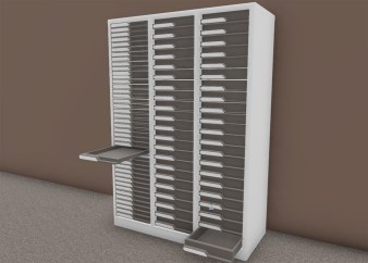 Armoire de Classement 3 Colonnes Hauteur 135 cm avec 84 Tiroirs