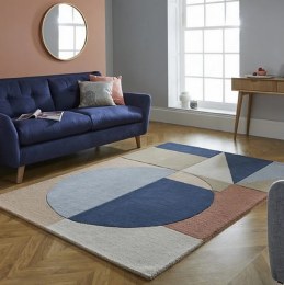 Tapis Pure Laine ASTER Beige Bleu