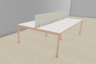 Bench 4 postes NUANZA avec écrans acoustiques
