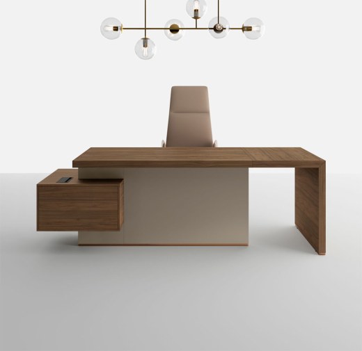 Bureau de Direction Caisson Suspendu Bold58 IMPERIAL Noyer