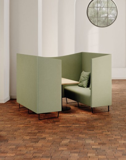 Box Acoustique 4 places AMITY connectée avec Table Amovible et Coussins