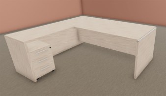 Bureau ASSET avec Retour Fermé, Voile-de-Fond H 50 et Caisson Mobile