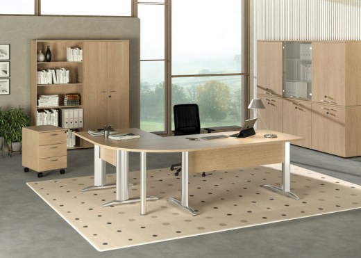 Bureau avec Angle, Retour, Voile-de-Fond et Caisson ILLICO