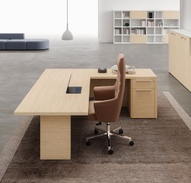 Bureau Manager avec Retour et Caisson OXFORD