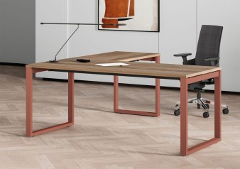 Bureau avec Retour V-NEXT pieds de couleur