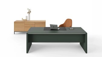 Bureau de Direction ANYWARE laqué mat pieds panneaux 