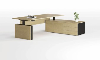 Bureau de Direction BIT Réglable en Hauteur avec Meuble de Service