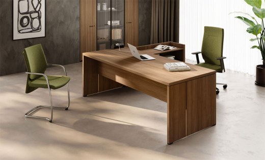 Bureau de Direction DELTA avec Retour sur Crédence 2 Tiroirs