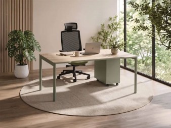 Bureau design NUANZA avec échancrure et Caisson