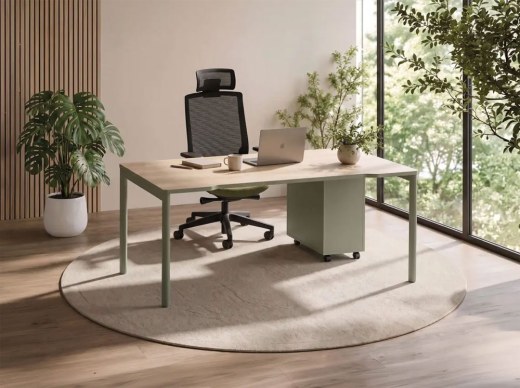 Bureau design NUANZA avec échancrure et Caisson