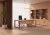 Bureau Manager MESTRAL avec Caisson et Sous-main cuir