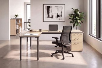 Bureau NUANZA avec Retour et Caisson Hauteur Bureau Grande Profondeur