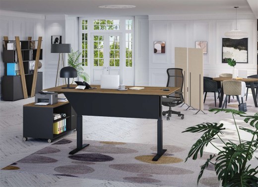 Bureau de Direction Réglable KHEOPS LEVEL avec Desserte