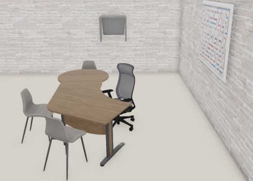 Bureau SCENARIO 120° avec Convivialité et voiles-de-fond