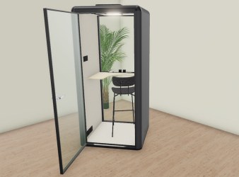 Cabine Téléphonique Acoustique ESSEN S avec Tabouret Haut