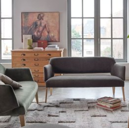 Canapé 2 Places design LENA Pieds Bois