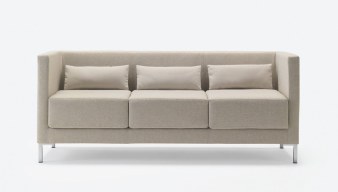 Canapé 3 Places CRUISE Pieds Design Angulaires avec Petits Coussins