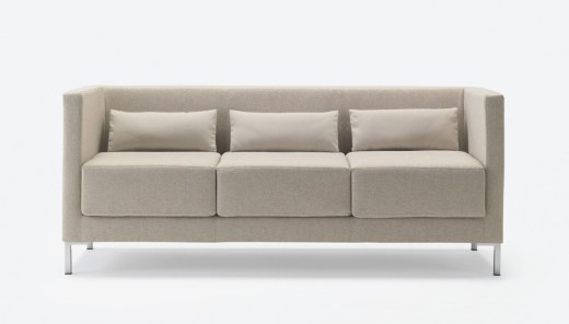 Canapé 3 Places CRUISE Pieds Design Angulaires avec Petits Coussins