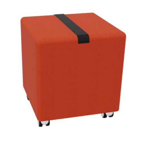 Lot de 4 Poufs Carrés sur roulettes YAMS avec sangle