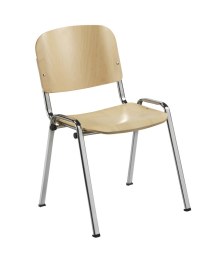 Lot de 4 Chaises Iso Collectivité Hêtre et Chrome