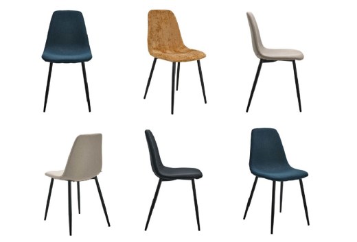Lot de 6 Chaises de Réunion CHIARA Tapissé Piètement Métal