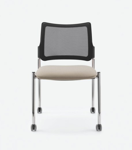 Ensemble de 3 Chaises MAIA Dossier Résille 4 pieds sur roulettes