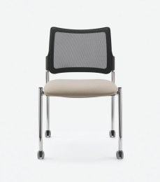 Ensemble de 3 Chaises MAIA Dossier Résille 4 pieds sur roulettes