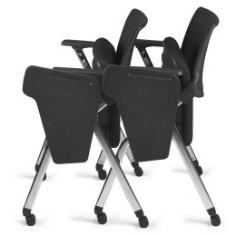 Lot de 2 Chaises NINO assise relevable tablette et roulettes