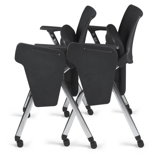 Lot de 2 Chaises NINO assise relevable tablette et roulettes