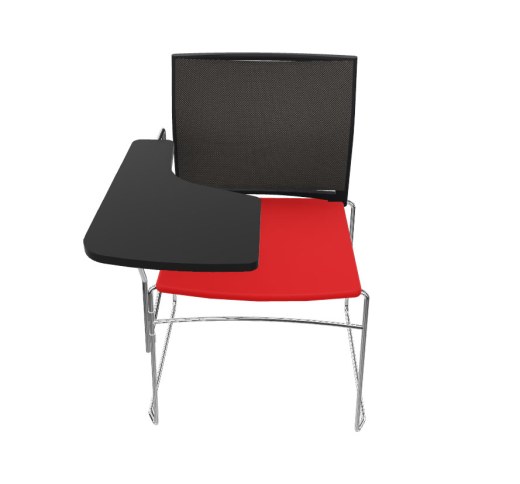 Lot de 3 Chaises WENDY Dossier Résille et Tablette écritoire à Droite