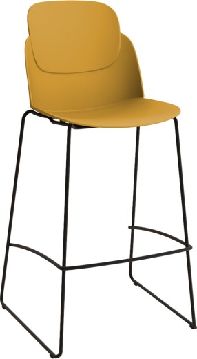 Lot de 2 Chaises Hautes Piètement Fermé LOOP Assise H76 cm