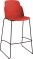 Lot de 2 Chaises Hautes Piètement Fermé LOOP Assise H76 cm