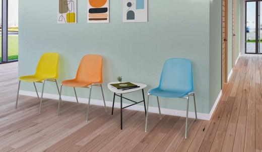 Lot de 4 Chaises CHARLENE polypropylène givré