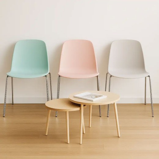 Lot de 4 Chaises en polypropylène CHARLENE pastel