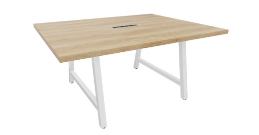 Table de Réunion COHESION avec électrification Piétement blanc