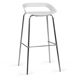 Tabouret Haut 4 pieds acier chromé