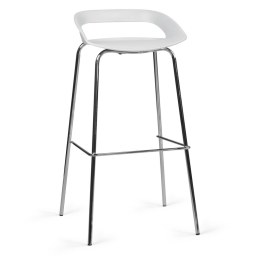 Lot de 2 Tabourets Hauts 4 pieds Acier Chromé